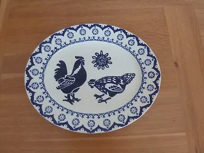 Buy Emma Bridgewater Large Serving Plate / Platter Blue & White With Cockerel & Hen • 39.99£