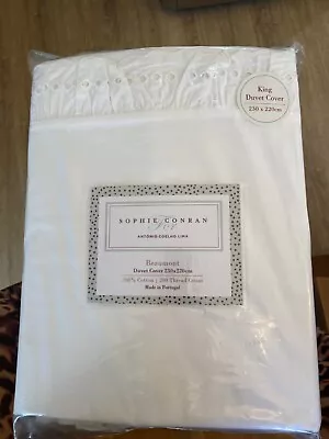 Buy Sophie Conran White King Size Beaumont Duvet Cover New • 12.50£