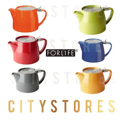 Buy ForLife Stump Teapot 18oz/530ml With Infuser Red/Blue/Grey/Yellow/Orange/Green • 29.85£