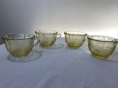 Buy Beautiful Vintage Cups Yellow Depression Glass 4  • 11.52£