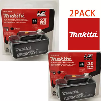 Buy 2Pcs Original Genuine Makita BL1850 5.0Ah 18V LXT Li-Ion Battery In Box Pack UK • 119.99£