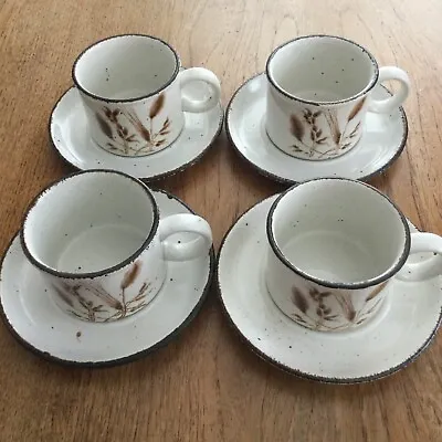 Buy Vintage Midwinter Stonehenge 'Wild Oats' Tea Cups And Saucers. Set Of 4. 1970s R • 21£