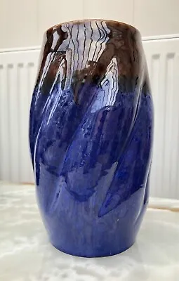 Buy Large Langley Mills Ware Marlborough Ware Cobalt Blue 10 Inch Vase • 11£