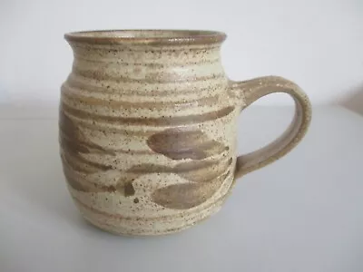 Buy Studio Pottery Mug Brown Rustic Handmade Unmarked Beige Brown Vintage • 5.99£