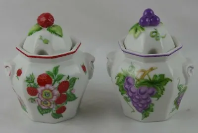 Buy Lenox Set 2 1991 Grape Raspberry Jelly Jar Retired  • 18.97£
