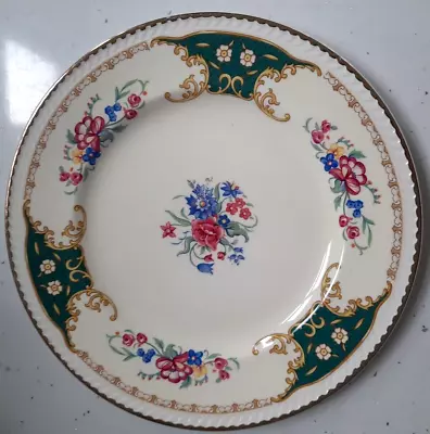 Buy Vintage Portland Cobridge Pottery  Floral Bouquet  Green Design 23cm Plate • 3.50£