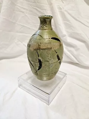 Buy Nic Collins Studio Pottery 8 Inch Bottle 2001, Celladon Glaze Anagam Fired • 158.10£