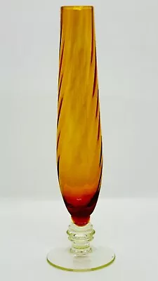 Buy A Stunning 1950-60’s Retro Vintage Amberina Twist Glass Vase • 12£