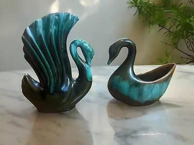 Buy 2 Vintage Blue Mountain Swan Pottery (Vase & Candy Dish) • 28.28£