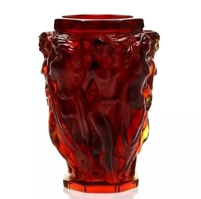 Buy Art Deco Rare Ruby Red Glass Bacchantes Vase 1930' H.Hoffmann By Lalique • 239.32£