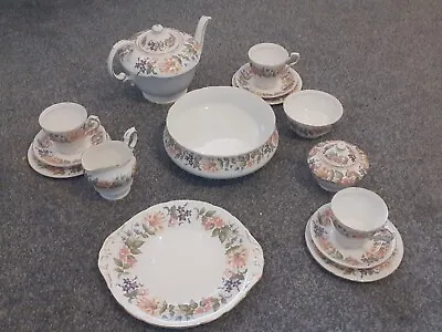 Buy Paragon Country Lane China Tea Set In Mint Condition, White With Floral Pattern • 110£