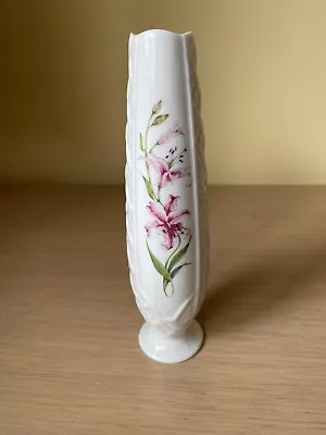 Buy Vintage Belleek Irish Porcelain Bud Vase.. Black Base Marks • 12£