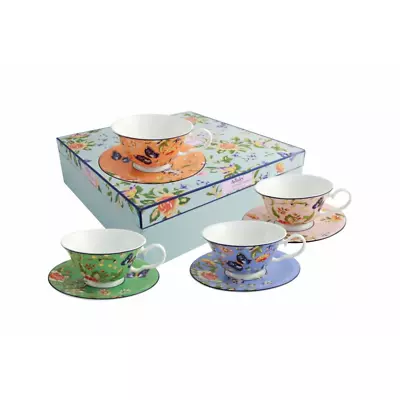 Buy Aynsley Cottage Garden Set Of 4 Teacup And Saucers Brand New In Gift Box • 54.99£