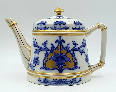 Buy Antique James MacIntyre/William Moorcroft  Aurelian Blue & Gilded Teapot - Rare • 195£