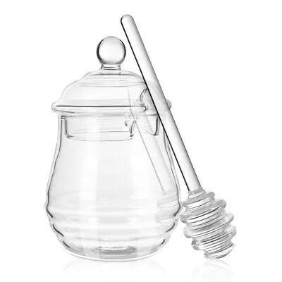 Buy Glass Honey Pot Set Honey Dipper Honey Pot With Dipper Honey Storage Bottle • 11.99£