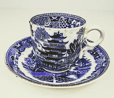 Buy Early 20th Century Adderley's Blue And White Coffee Cup And Saucer • 10£