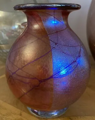 Buy Studio Glass Vase Iridescent,  Pink/blue Iridescent, Isle Of Wight  • 30£
