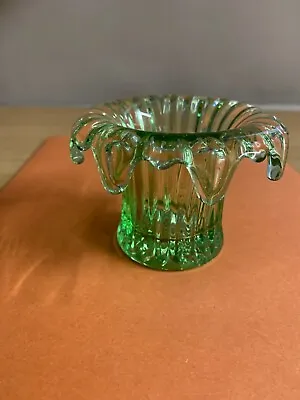 Buy Vintage Sowerby Pressed Glass Green  Posy Vase. -  398 • 16£