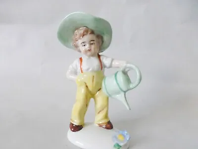 Buy Vintage Porcelain Figurine,Little Gardener Boy ,German Figurine • 72.08£