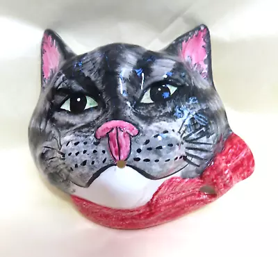 Buy Babbacombe Pottery.   String Dispenser Grey Tabby  Cat Red Bow • 29.50£