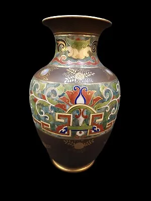 Buy Early Nippon Morimura Brothers Handpainted Gilded Floral Vase Large 11.5  • 192.76£