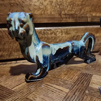 Buy Vintage Stoneware Pottery Marble Glazed Cougar Figurine Stoneware Collectible  • 82.61£