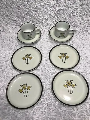 Buy  4 Derby Kimberly-Langley Tulip England Salad Plates + 2 Coffee Cups With Plates • 38.41£
