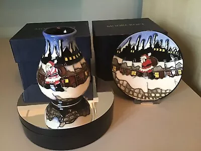 Buy MOORCROFT POTTERY - Christmas In The Pots Vicky Lovett- 2012 Vase And Pin Dish • 195£