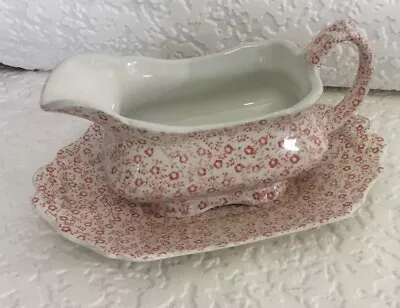 Buy Vintage Burleigh Ware Felicity Gravy Boat & Saucer Sauce Jug With Plate • 16.99£