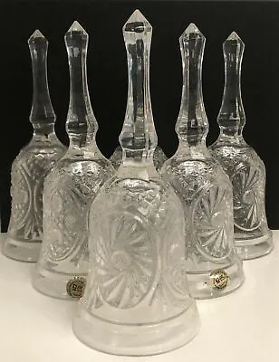Buy Set Of 6 Vintage Zajecar Yugoslavia Hand Cut Lead Crystal Glass Bells • 53.74£