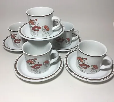 Buy Five Royal Doulton   Fieldflower   Tea Cups / Saucers, Vintage Stoneware. • 10£