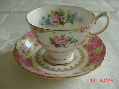 Buy 1944 Royal Albert Lady Carlyle  Malvern Footed Teacup & Saucer  New + Tag 2000 • 38£