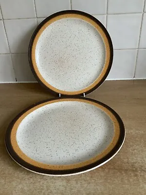 Buy Barratts Of Staffordshire - 2 X 25.5 Cm Brown Rimmed Dinner Plates • 8£