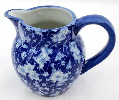 Buy Vintage Victoria Ware Ironstone Flow Blue 5  Tall Jug Pitcher  Blue White Floral • 29.34£