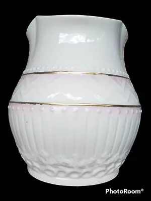 Buy Belleek Irish Vase 7th Edition, Ivory W/ Pink Gold Trim, 5-3/4  Squat Flower  • 23.93£