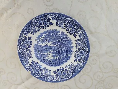 Buy Ironstone Broadhurst Staffordshire England The English Scene  Blue & White Plate • 2.99£