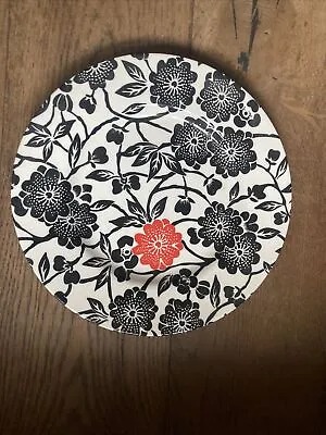 Buy 1 X Queen’s By Churchill Black/ White With Red Flowers Dinner Plate  27cm • 8.95£
