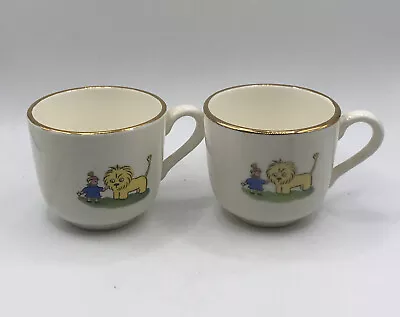 Buy Vintage Two China  Tea Cups For Children  Girl And Lion • 28.76£
