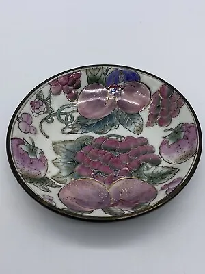 Buy Vintage Toyo Made In China Ceramic And Brass Decorative Dish Plate Plums Grapes • 18£
