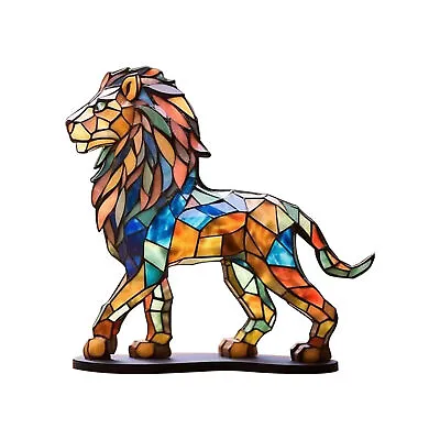 Buy Stained Glass Sculpture Birthday Multicolor Home Double Sided Desktop Ornament • 9.92£