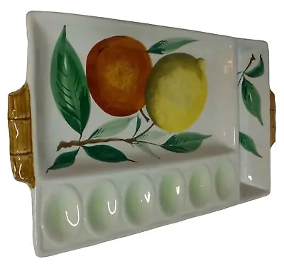 Buy Ceramic Platter Serving Plate Mid Century Modern T. M.J.  12” X 8” VTG Italy • 21.74£
