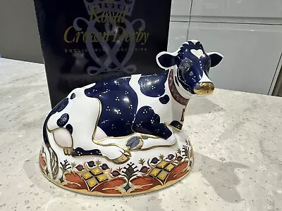 Buy SIGNED Royal Crown Derby FRIESIAN COW BUTTERCUP - RARE. Gold 21 Stopper. 60027 • 99£