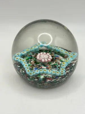 Buy Vintage Millefiori Paperweight Star Design Polished Bottom Murano Italy • 28.46£