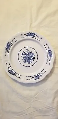 Buy Mayhill Federalist Ironstone 12 1/8  Chop Plate White Blue Floral Scalloped. • 22.75£