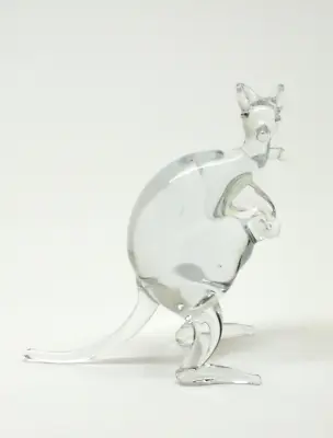 Buy Clear Crystal Glass Kangeroo Animal Hand Blown Glass Ornament  9 Cm Figurine • 6.99£