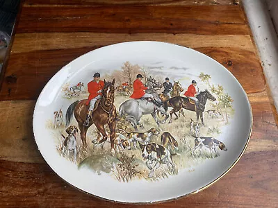Buy Harry Hancock Tunstall Ltd., Staffordshire, Hunting Scene Oval Platter. • 8£