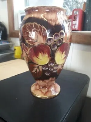 Buy Vintage , Oldcourt Ware, Lustre Vase, Fruits,  7 Inches Tall, Hand Painted • 11.95£