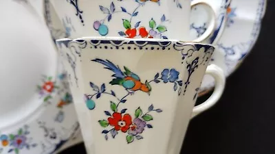 Buy Vintage Plant Tuscan Art Deco Jewelled Part Tea Set Flowers & Birds (40)* • 29.50£