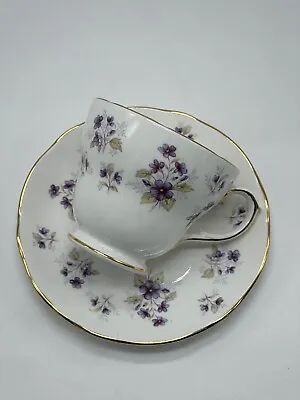 Buy Vintage Duchess Bone China Woodside Teacup & Saucer England Sweet Violet 350 Tea • 14.48£