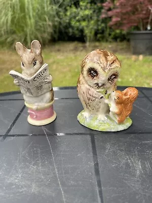 Buy 2 Beatrix Potter's Old Figurines Owl And Rabbit, • 4.99£